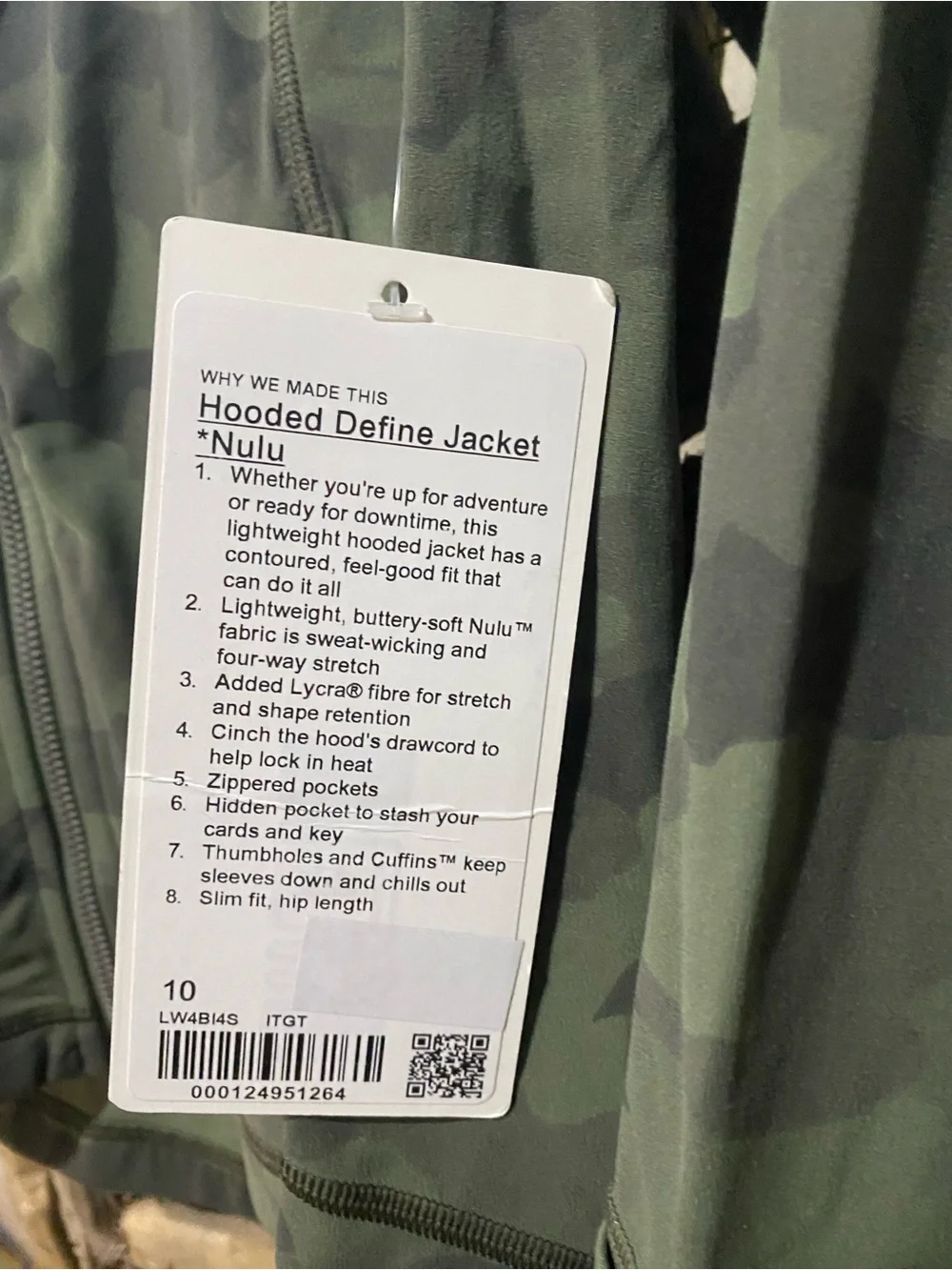 lululemon athletica Green Camouflage Hooded Define Jacket